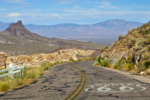 Route 66 through the New Mexican landscape